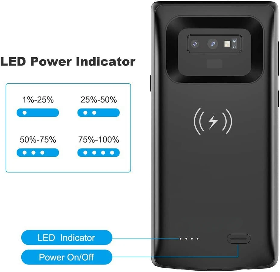 6500mAh Battery Charger Case for Samsung Galaxy Note 9 Wireless Charging Power Bank Cover Spare Battery Case