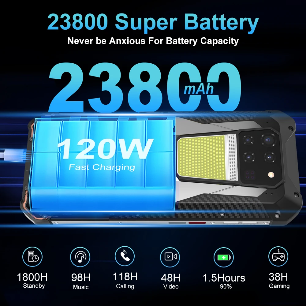 8849 Tank 3 Rugged 32GB 512GB 23800mAh Android14 120W Charger Dimensity 8200 5G 200MP 120Hz Outdoor Light GPS Dual SIM