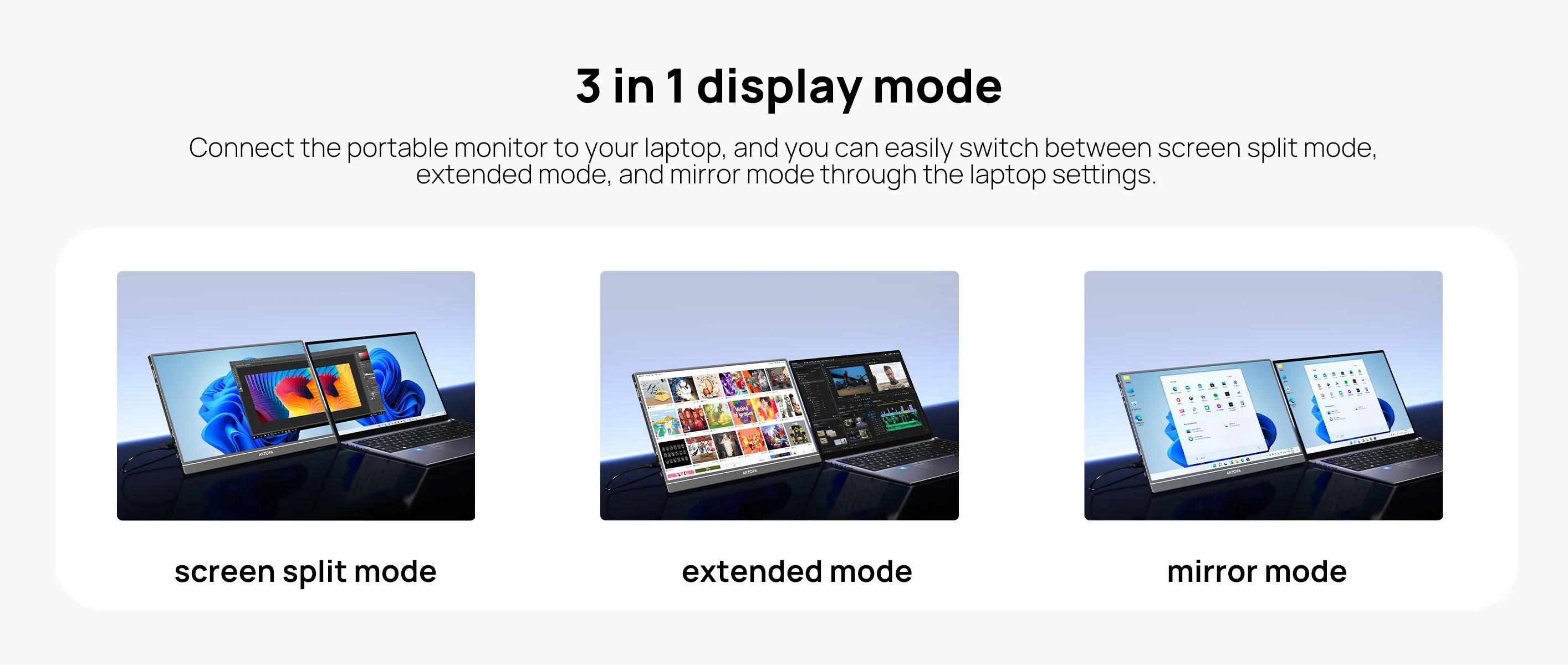 ARZOPA 16.1 inch 100% sRGB 144Hz Portable Monitor Gaming Laptop Display with Type C Mini HDMI For PS/Steam/Deck/Switch/PC/Mac