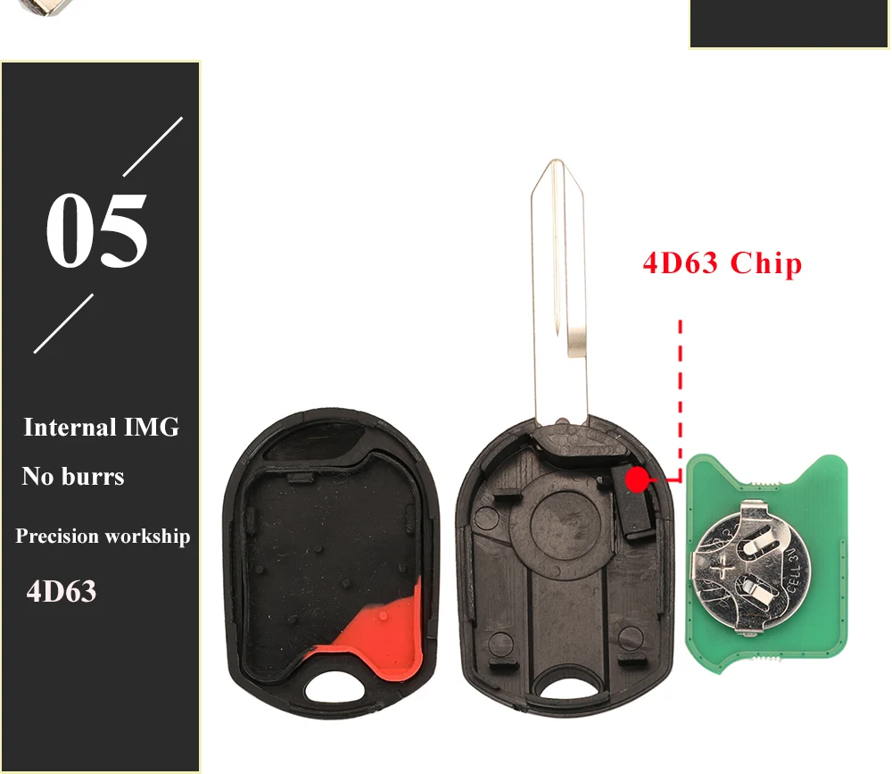 jingyuqin 315/433Mhz Remote Car Key Fob For Ford C-Max Edge Escape Focus Lincoln Mazda Mercury OUCD6000022 Transmitter ID63 4BT
