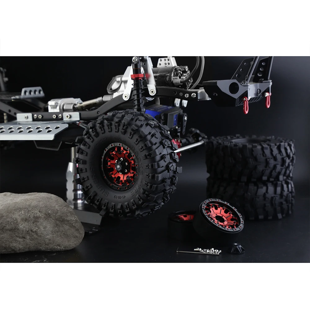 Milky White Soft Rubber 1.9 Wheel Tires 118*45MM for 1:10 RC Crawler Car Axial SCX10 90046 AXI03007 TRX4 RBX10M