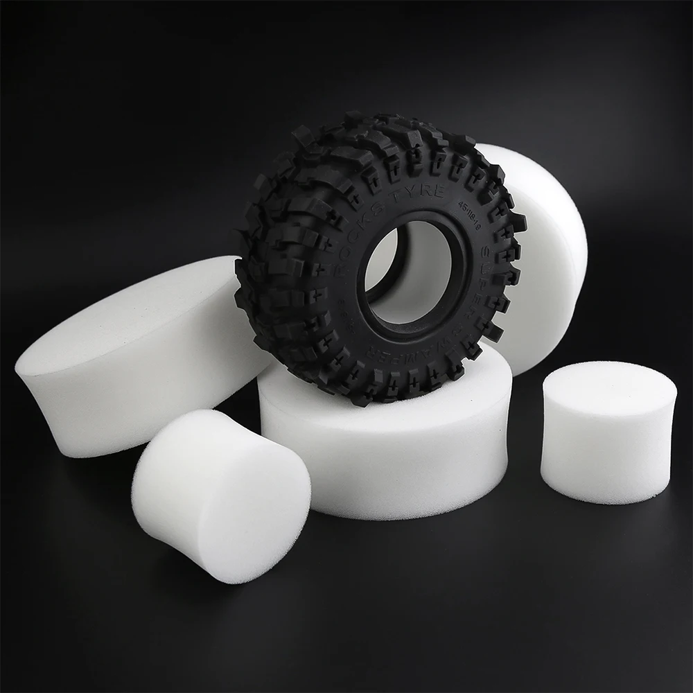 Milky White Soft Rubber 1.9 Wheel Tires 118*45MM for 1:10 RC Crawler Car Axial SCX10 90046 AXI03007 TRX4 RBX10M
