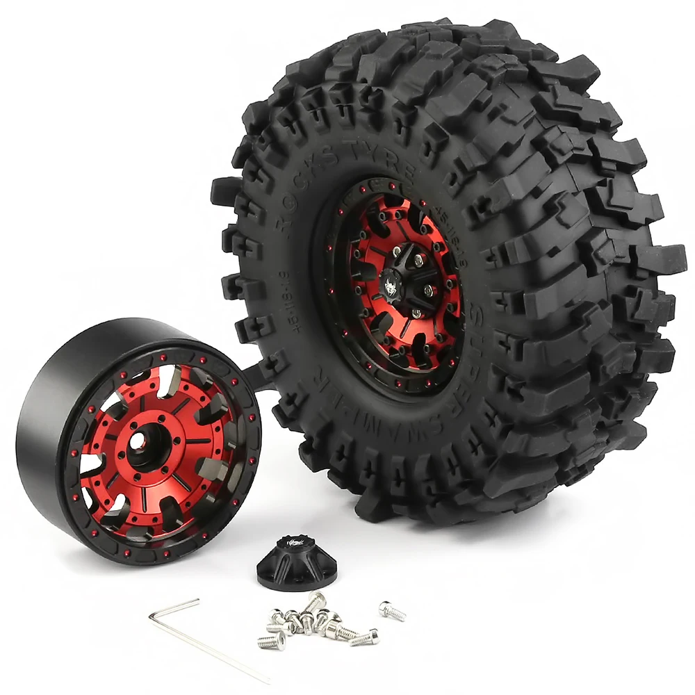 Milky White Soft Rubber 1.9 Wheel Tires 118*45MM for 1:10 RC Crawler Car Axial SCX10 90046 AXI03007 TRX4 RBX10M