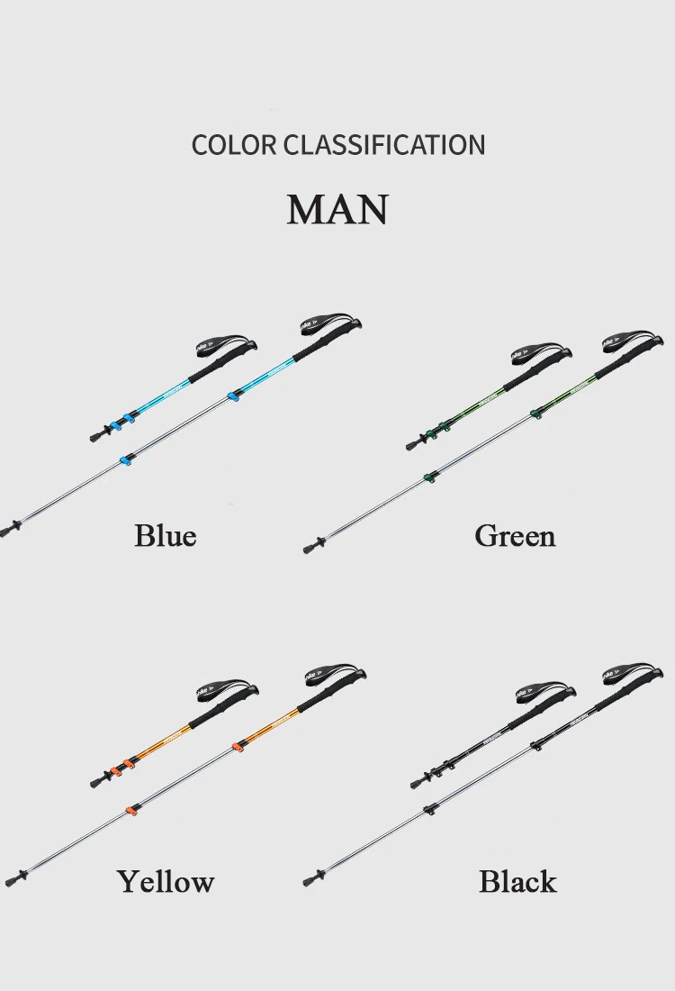 Naturehike Hiking Poles Three Sections Of Aluminum Pole For Mountaineering Hiking Skiing Travel Poles Climbing Trekking Pole