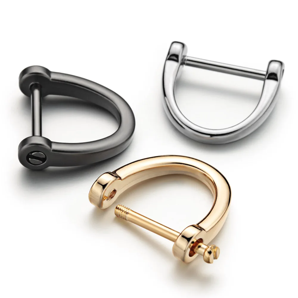DIY Horseshoe Key Chain Ring Holder D Shape Keychain Thick Rod Classic Buckle Interior Bag Repair Parts Buttons Accessories P032