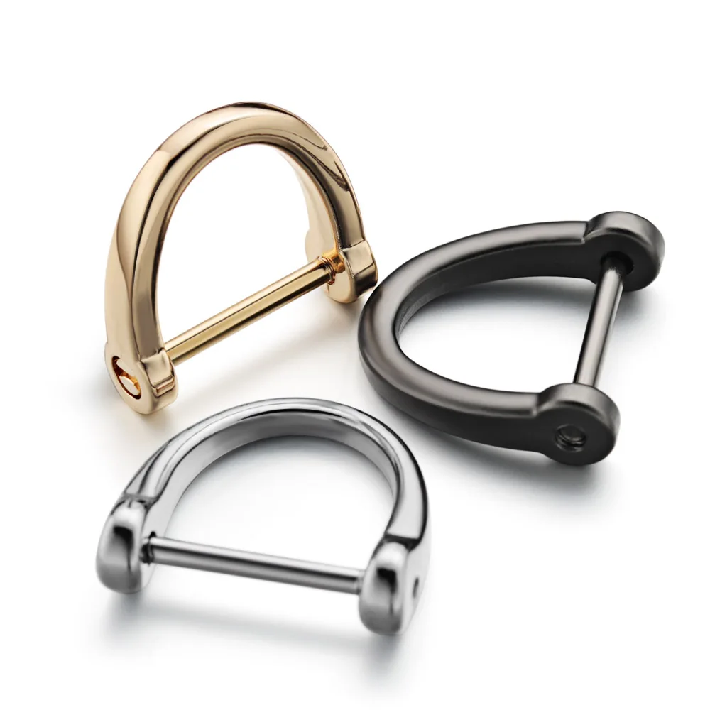 DIY Horseshoe Key Chain Ring Holder D Shape Keychain Thick Rod Classic Buckle Interior Bag Repair Parts Buttons Accessories P032