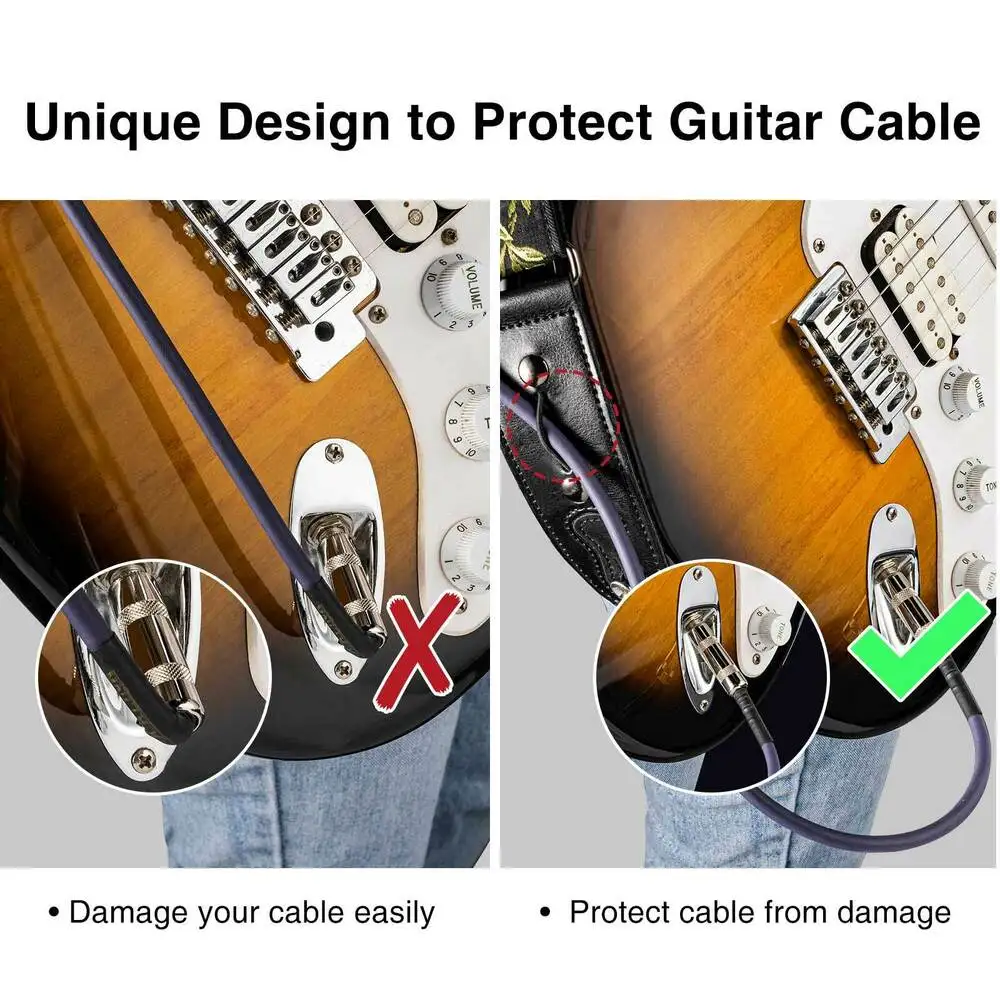 LEKATO LGS-6 Guitar Strap with 6 Picks 2 Locks for Electric Acoustic Guitar Bass