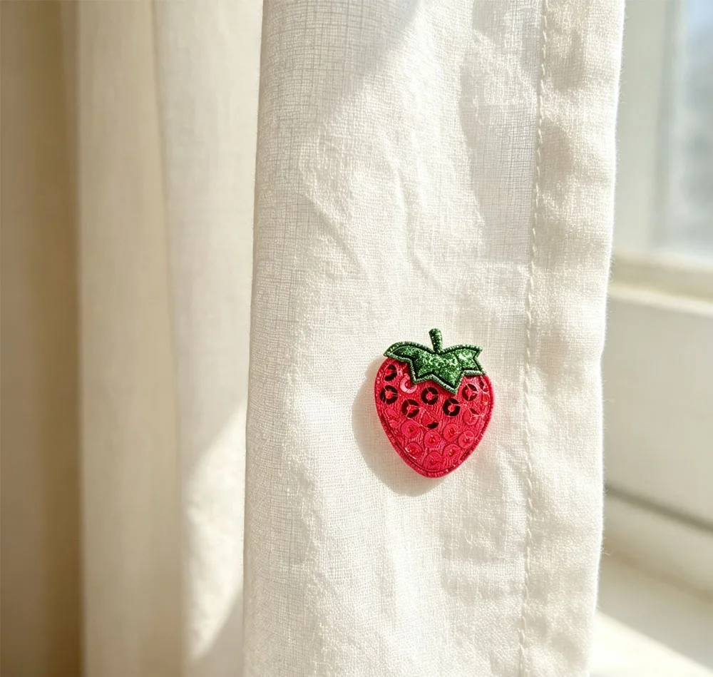 20Pcs Sequined Strawberry Embroidery Patch Sewing Appliqued Sew on Clothes Motif Badge DIY Repair
