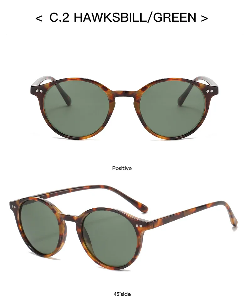 Retro Round Polarized Sunglasses Men Women Classic Leopard Frame Sun Glasses Fashion Black Driving Male Female Goggles UV400