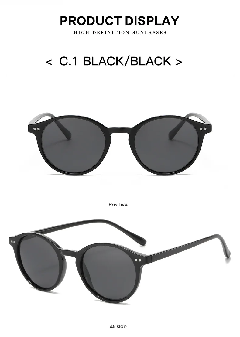 Retro Round Polarized Sunglasses Men Women Classic Leopard Frame Sun Glasses Fashion Black Driving Male Female Goggles UV400