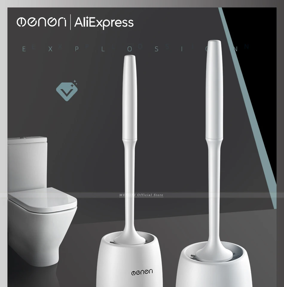 MENGNI-Silicone Toilet Brush Cleaner Brush Wall Floor Bathtubs And Accessories Cleaning Tools Cleanliness Bathroom Accessories