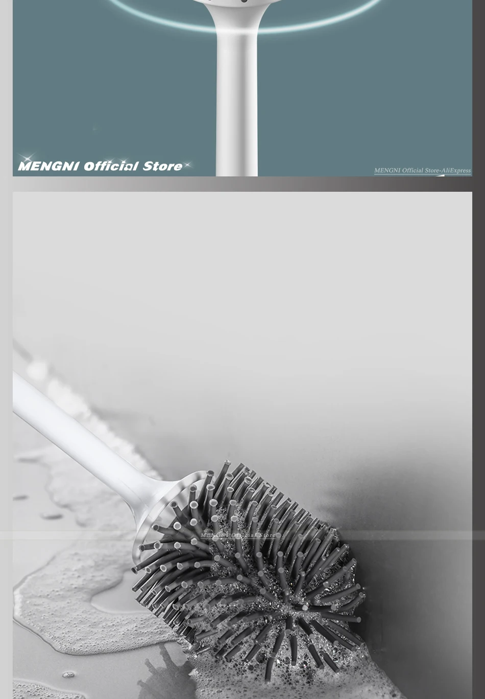 MENGNI-Silicone Toilet Brush Cleaner Brush Wall Floor Bathtubs And Accessories Cleaning Tools Cleanliness Bathroom Accessories