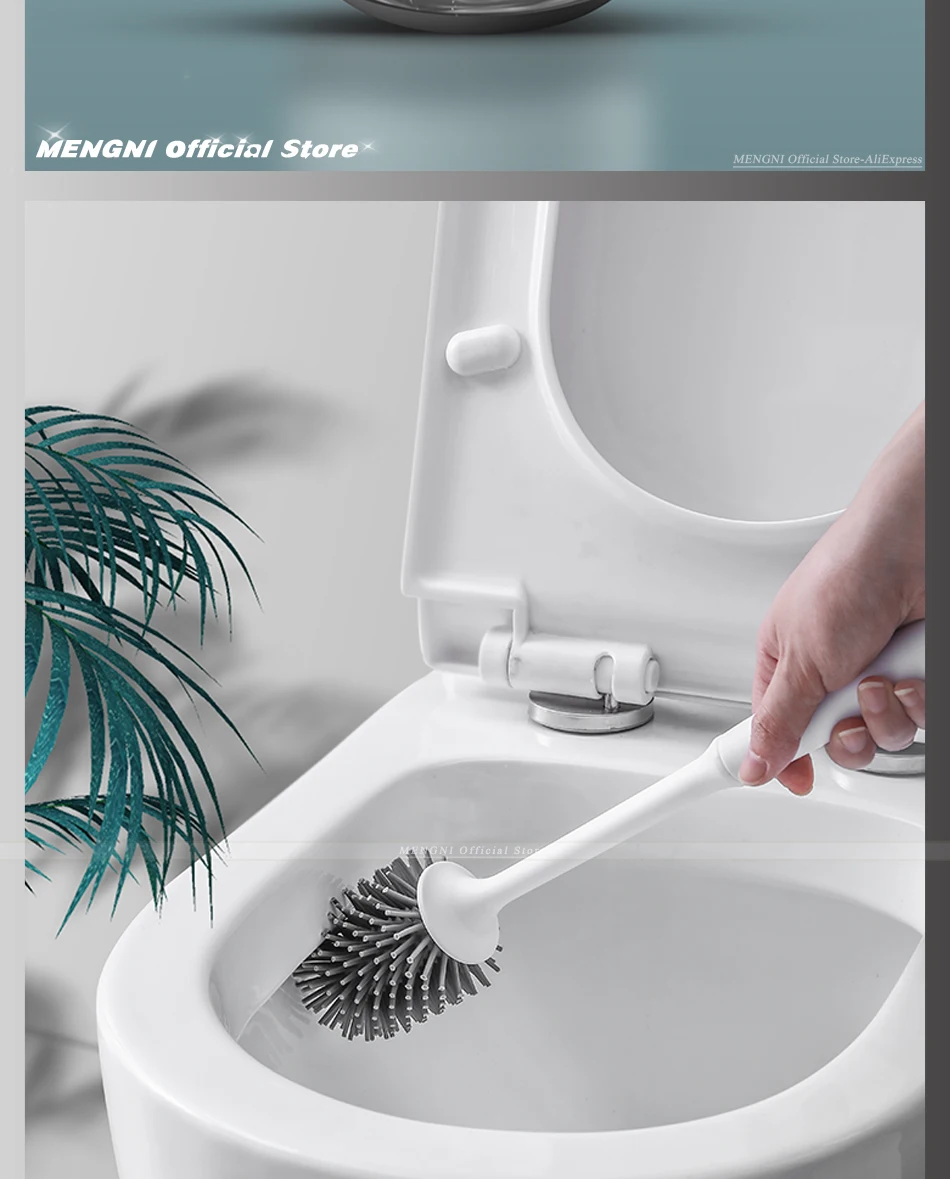 MENGNI-Silicone Toilet Brush Cleaner Brush Wall Floor Bathtubs And Accessories Cleaning Tools Cleanliness Bathroom Accessories