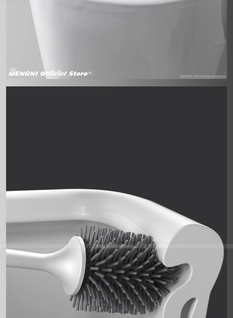 MENGNI-Silicone Toilet Brush Cleaner Brush Wall Floor Bathtubs And Accessories Cleaning Tools Cleanliness Bathroom Accessories