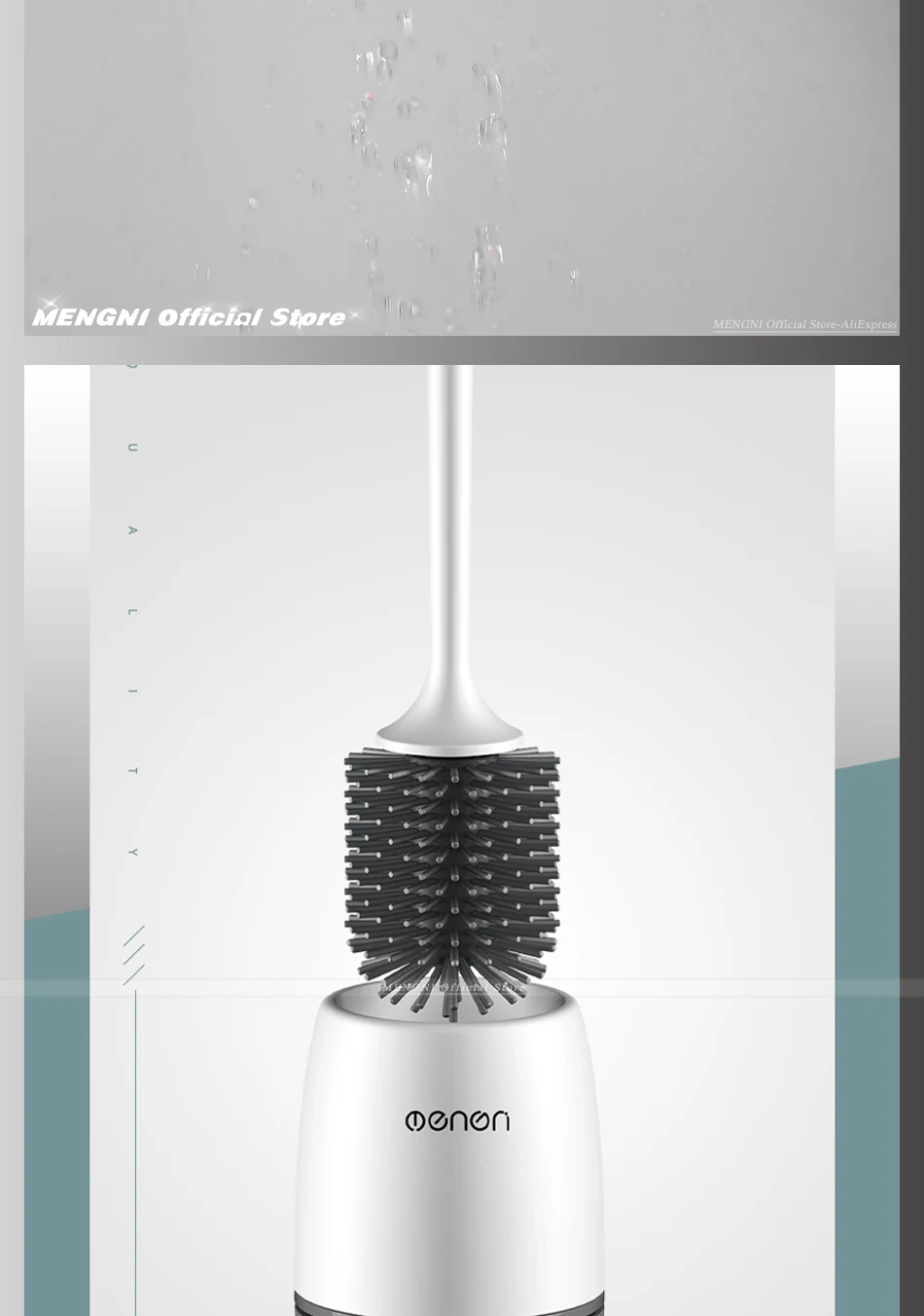 MENGNI-Silicone Toilet Brush Cleaner Brush Wall Floor Bathtubs And Accessories Cleaning Tools Cleanliness Bathroom Accessories