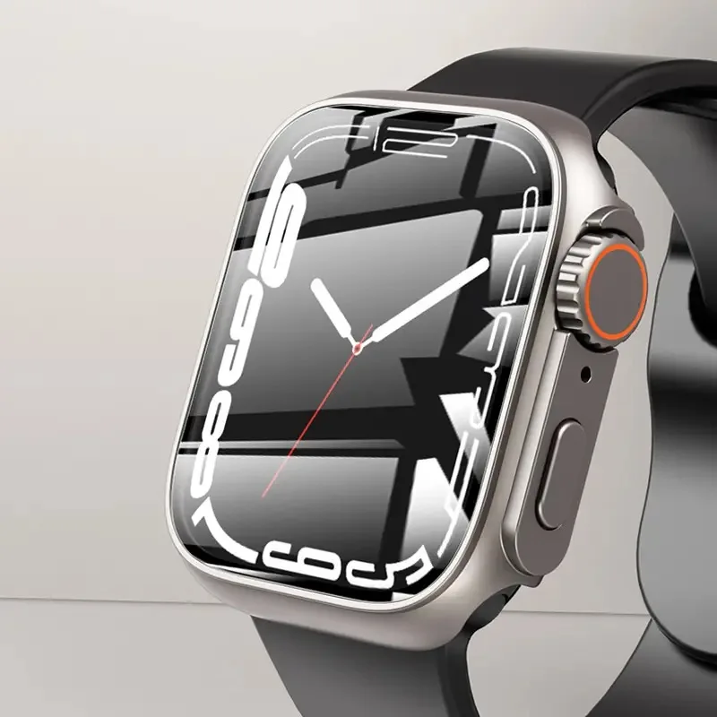 Glass+Case for Apple Watch 44mm 45mm 41mm 40mm 42mm 38mm Screen Protector Cover Change Ultra Bumper iWatch Series 8 7 SE 6 5 3