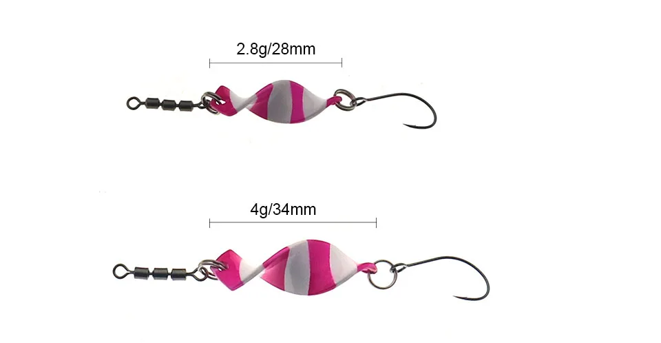 Twisted Metal Trout Fishing Spoon Lures Jigging Baits 2.8g 4g Artificial Spinner Hard Baits For Trout Bass