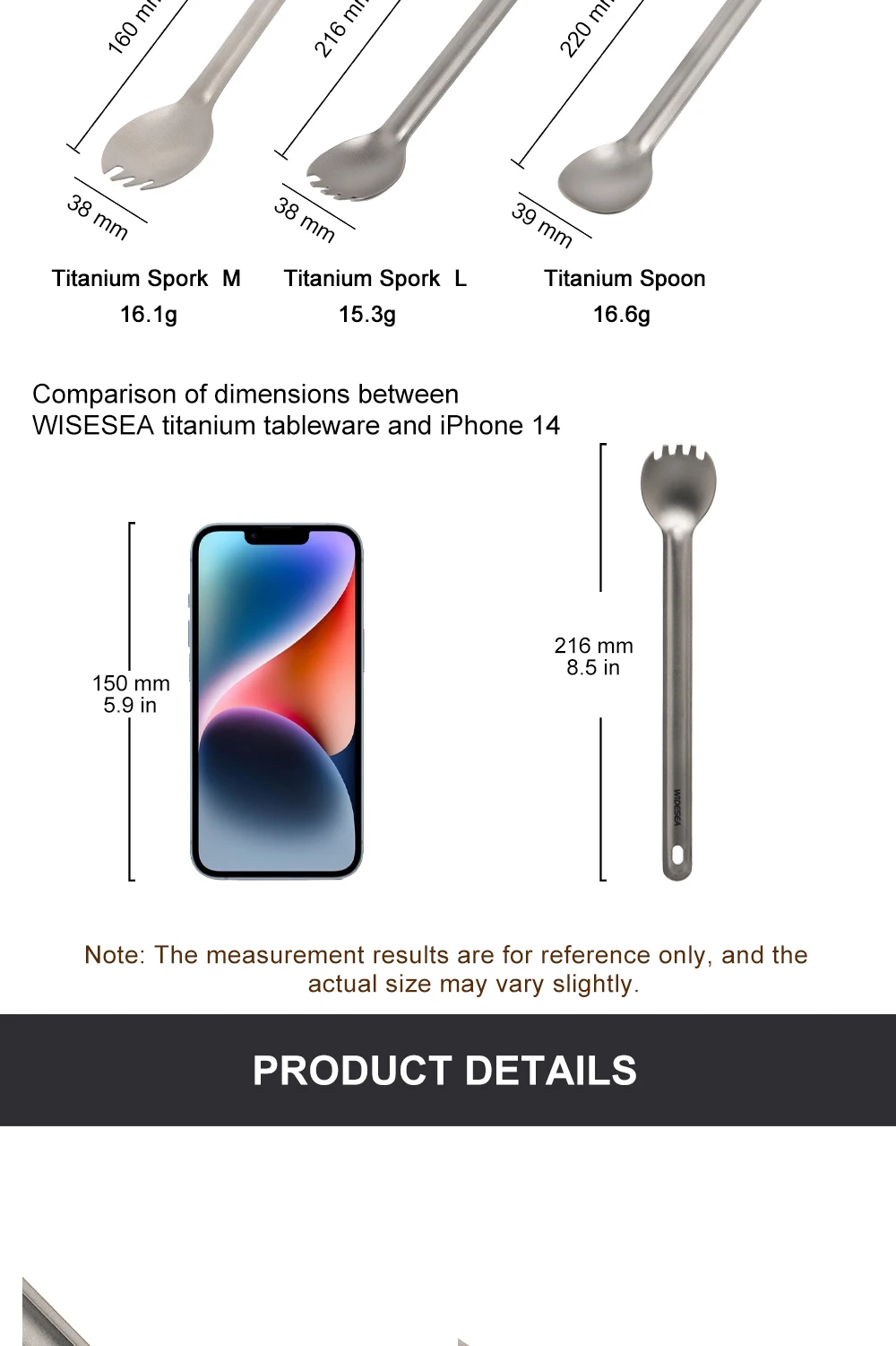 Widesea Camping Titanium Spork Spoon Outdoor Lightweight Fork Tableware Portable Picnic Hiking Travelling Ultralight Dinnerware