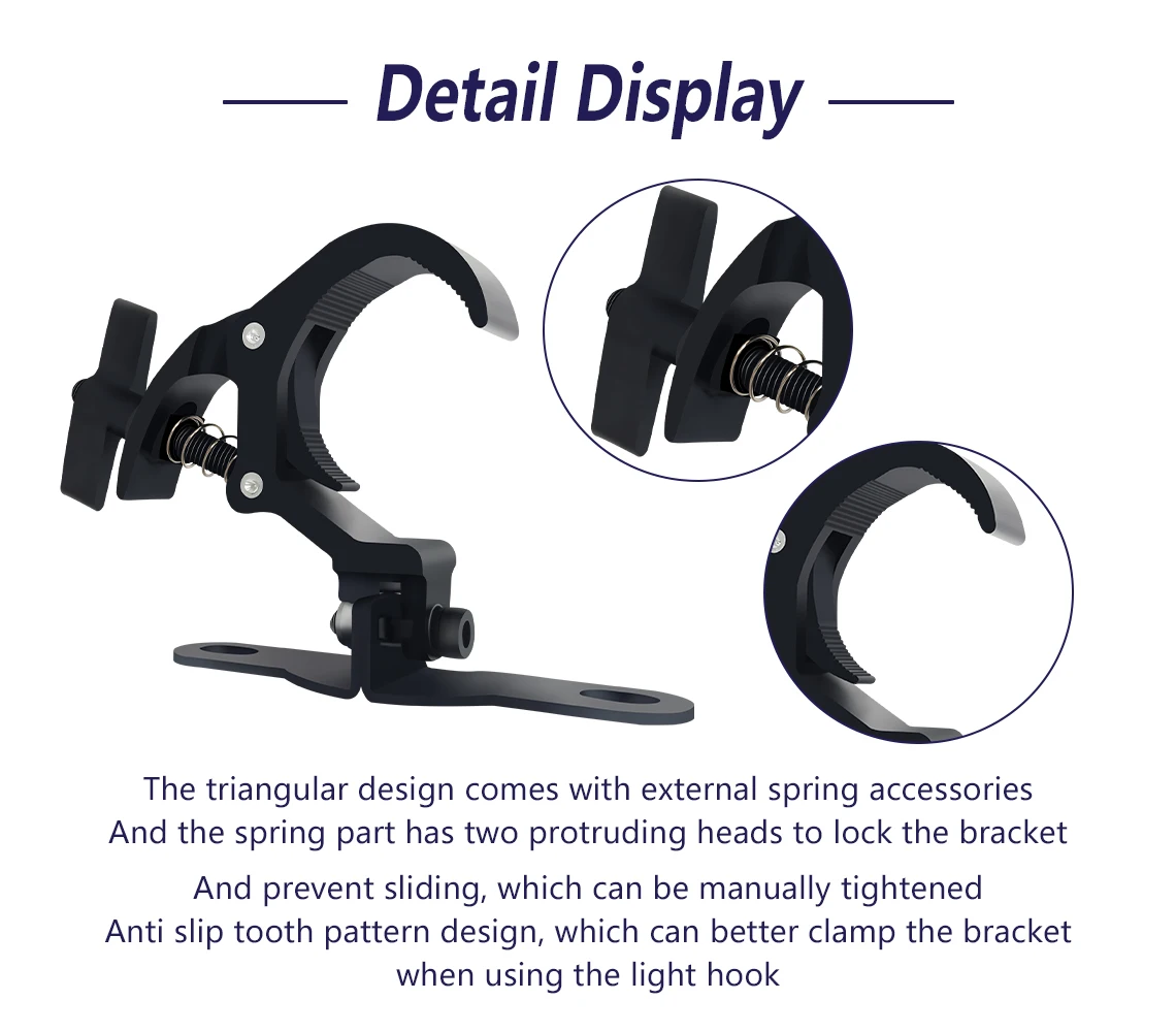 2-10 Pair Aluminum Light Hook LED Moving Head Light Hook Stage Light Truss Clip Folding Spring Hook Lighting Hook