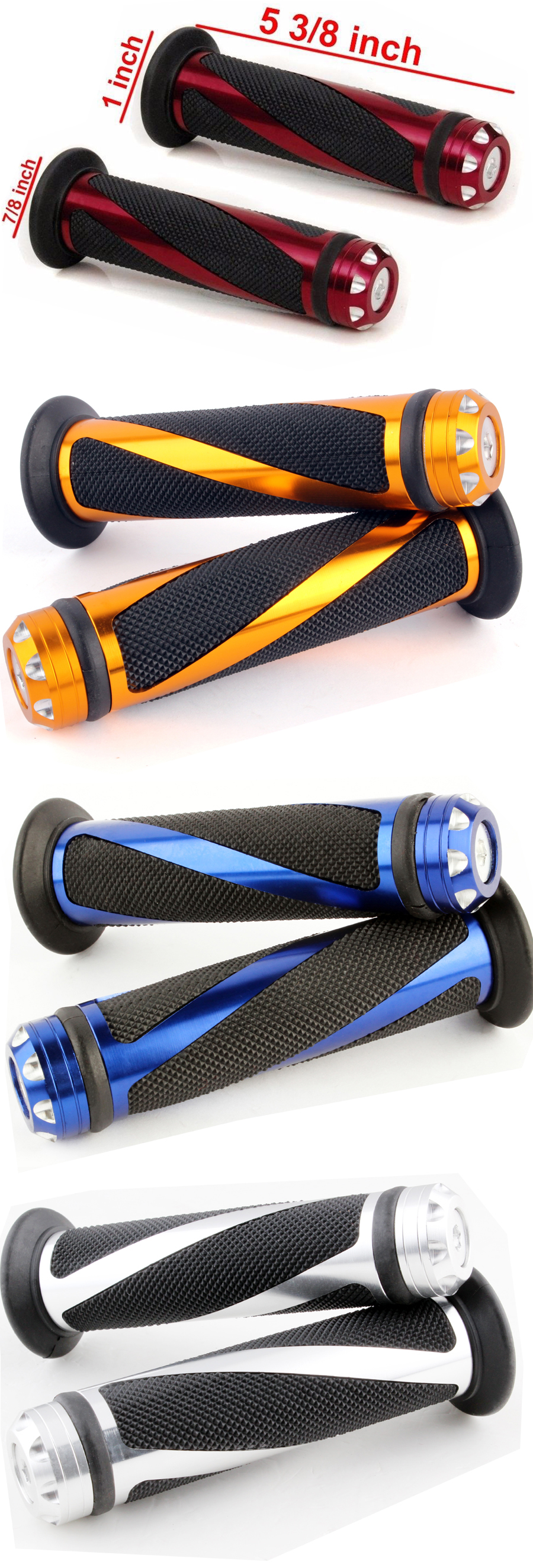 7/8'' 22MM CNC Universal Motorcycle Handlebar Grips Hand Grips For Kawasaki Honda Yamaha Suzuki Benelli Ducati Aprilia