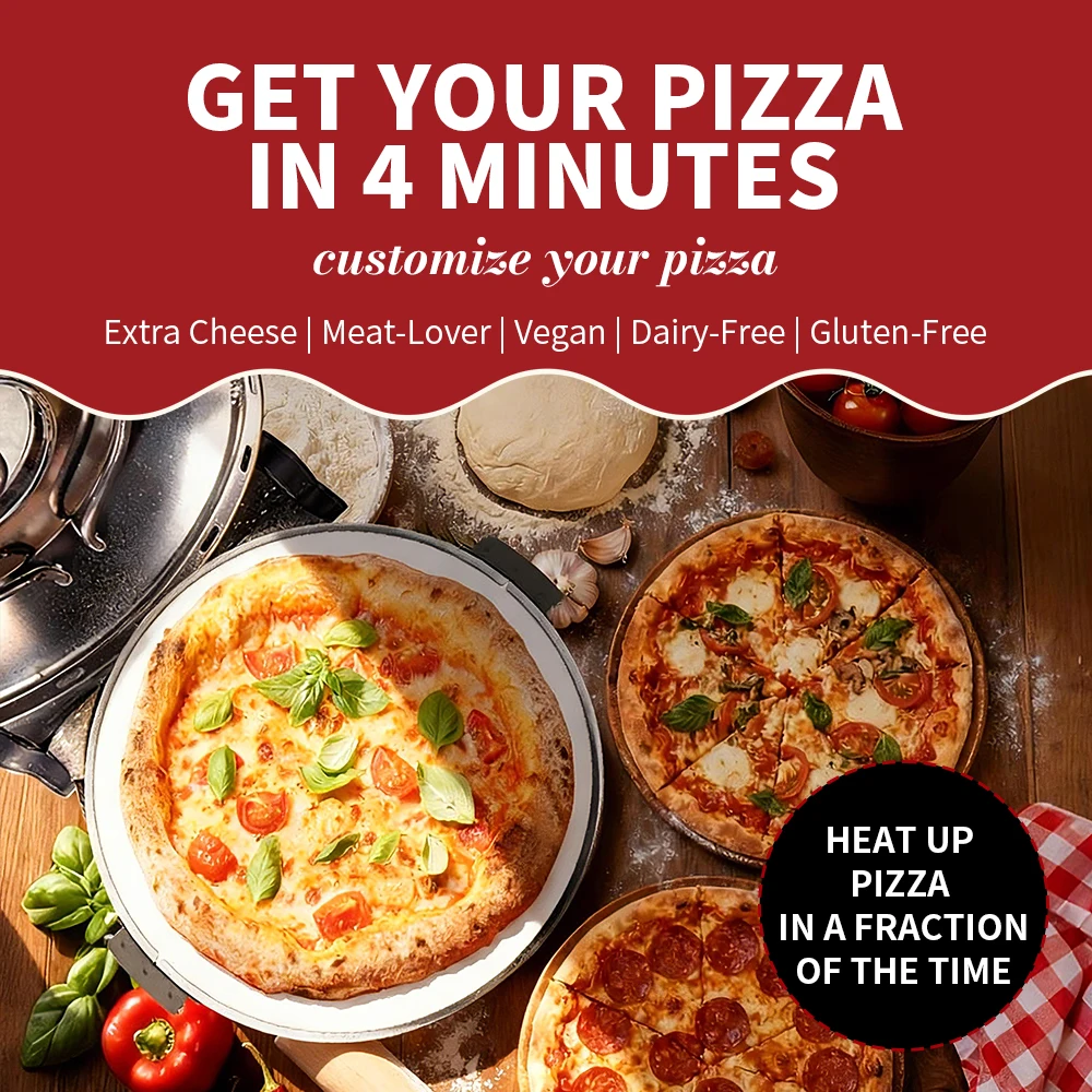 Klaif Electric Pizza Maker, 420℃, 1200 Watt, 5 Separate Temperature Levels, Flame Resistant Stone Plate 1200W 32cm