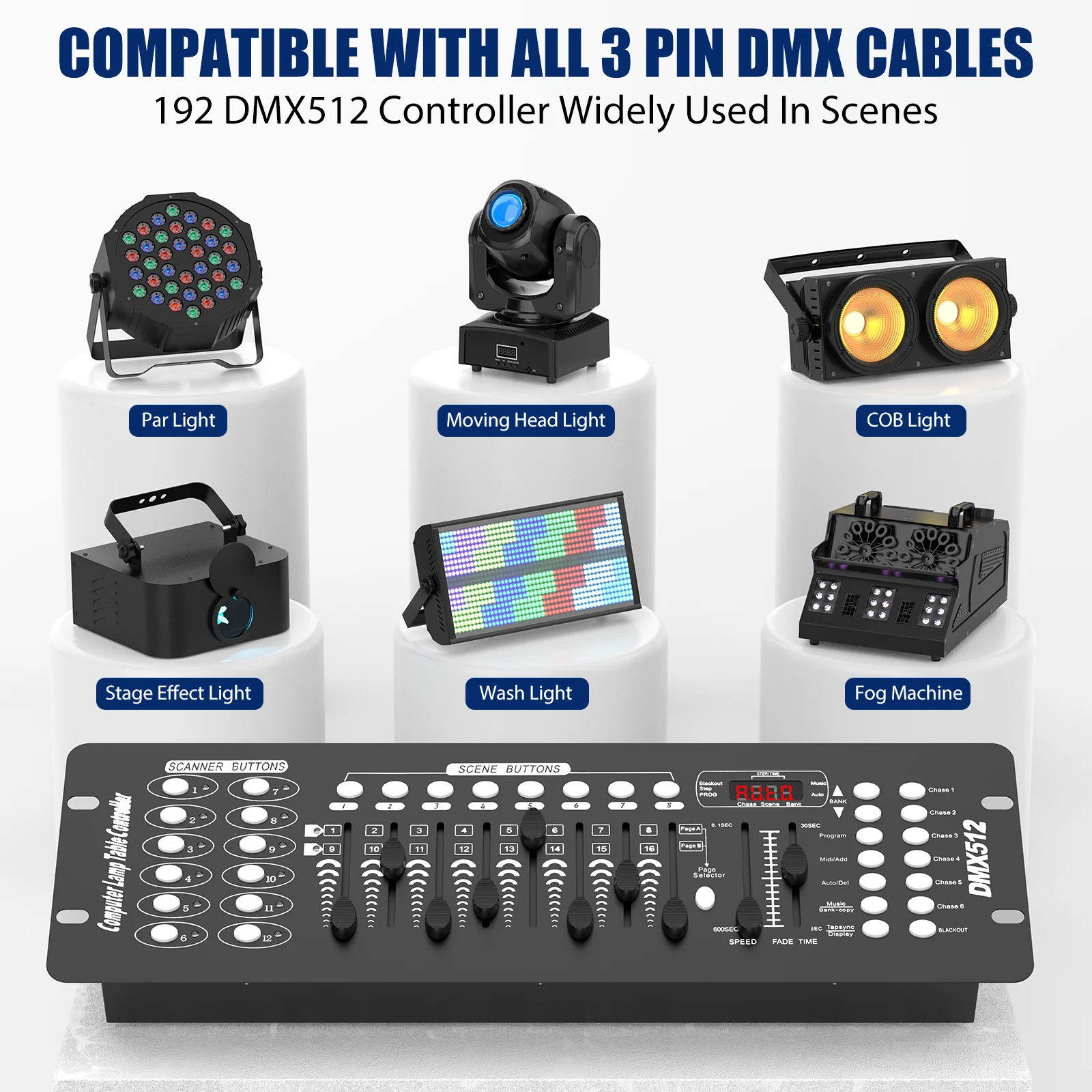 Datewink DMX 512 Controller 192 Channel DMX Console Stage Lighting Controller For LED Par Moving Head Light DJ Control Equipment