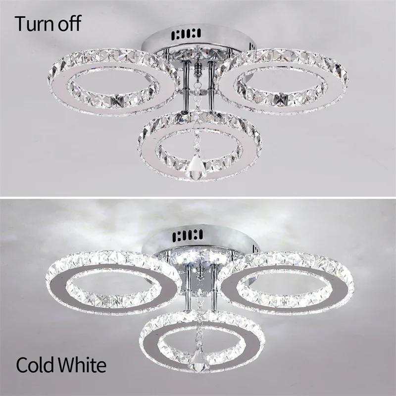 Modern Pendant Light Led Crystal Ring Ceiling Lamp Living Dining Room Chandelier Lustre Bedroom Luxury Home Decor Fixture Lumina