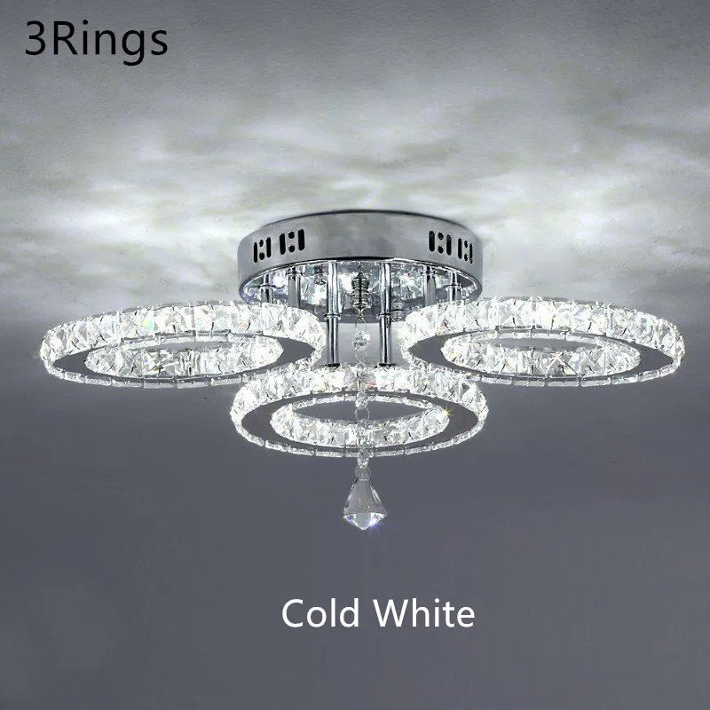 Modern Pendant Light Led Crystal Ring Ceiling Lamp Living Dining Room Chandelier Lustre Bedroom Luxury Home Decor Fixture Lumina