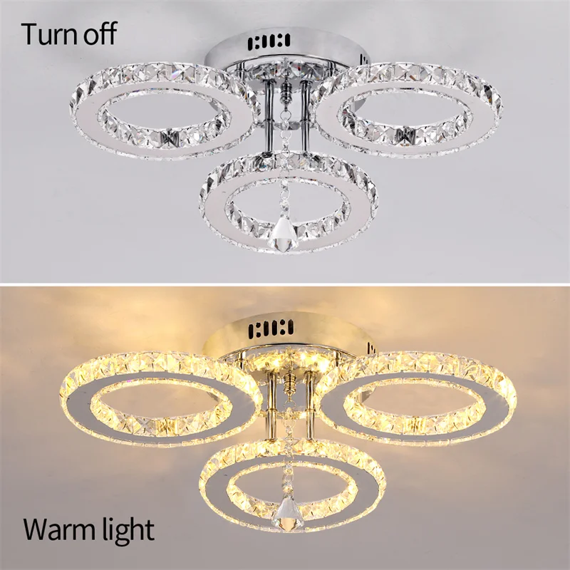 Modern Pendant Light Led Crystal Ring Ceiling Lamp Living Dining Room Chandelier Lustre Bedroom Luxury Home Decor Fixture Lumina