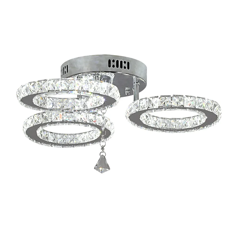 Modern Pendant Light Led Crystal Ring Ceiling Lamp Living Dining Room Chandelier Lustre Bedroom Luxury Home Decor Fixture Lumina