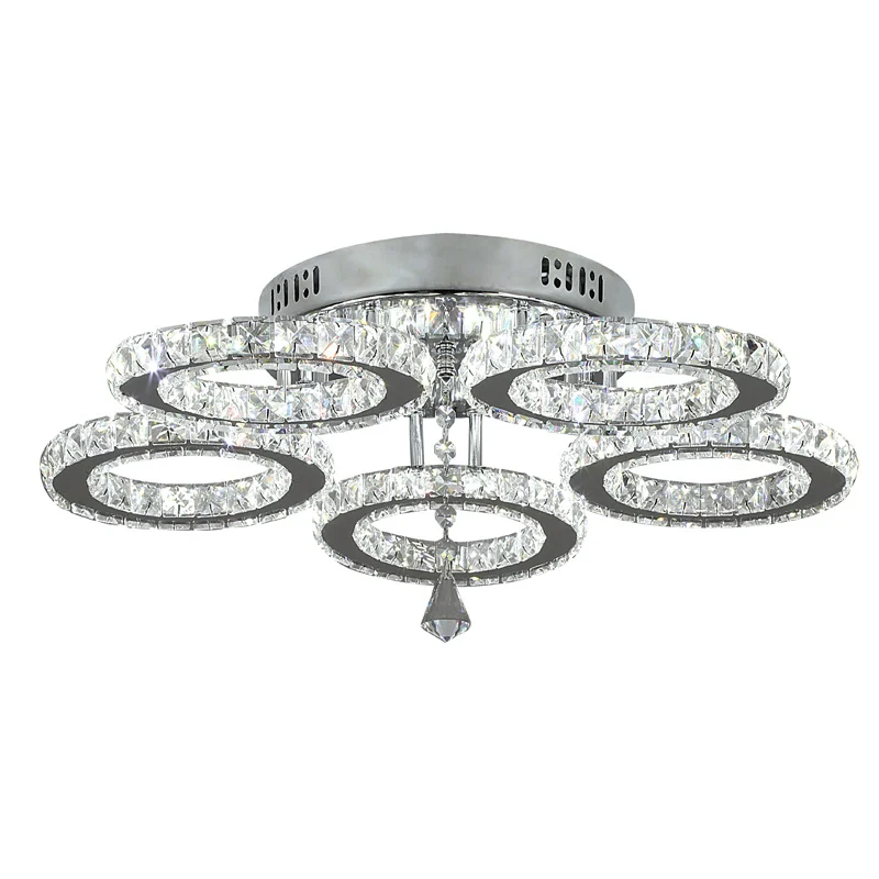 Modern Pendant Light Led Crystal Ring Ceiling Lamp Living Dining Room Chandelier Lustre Bedroom Luxury Home Decor Fixture Lumina