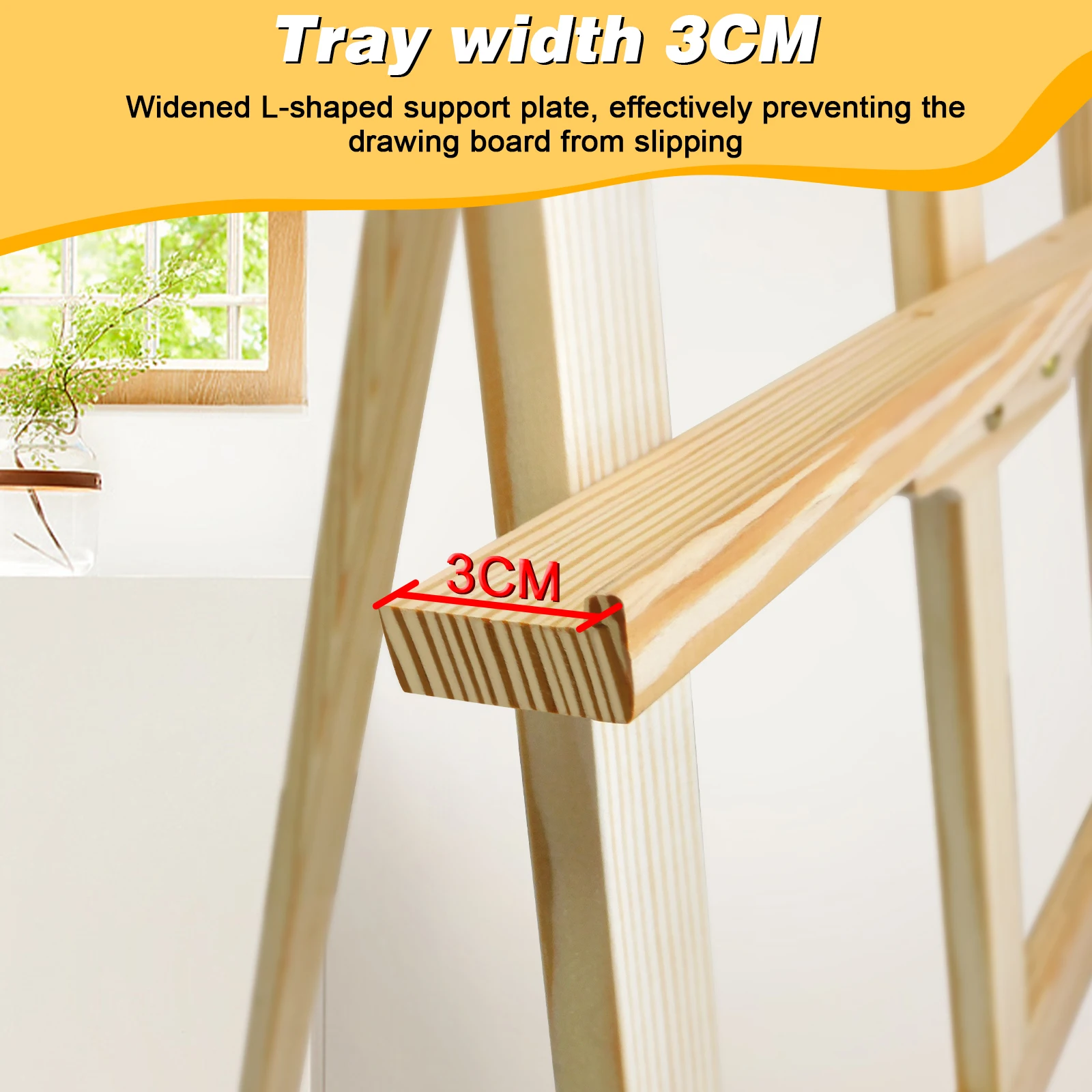 1.5M Wooden Artist Easel|Adjustable A-Frame Display|Folding Pine Wood Stand|for Wedding/Studio/Exhibition (Easy Assembly)