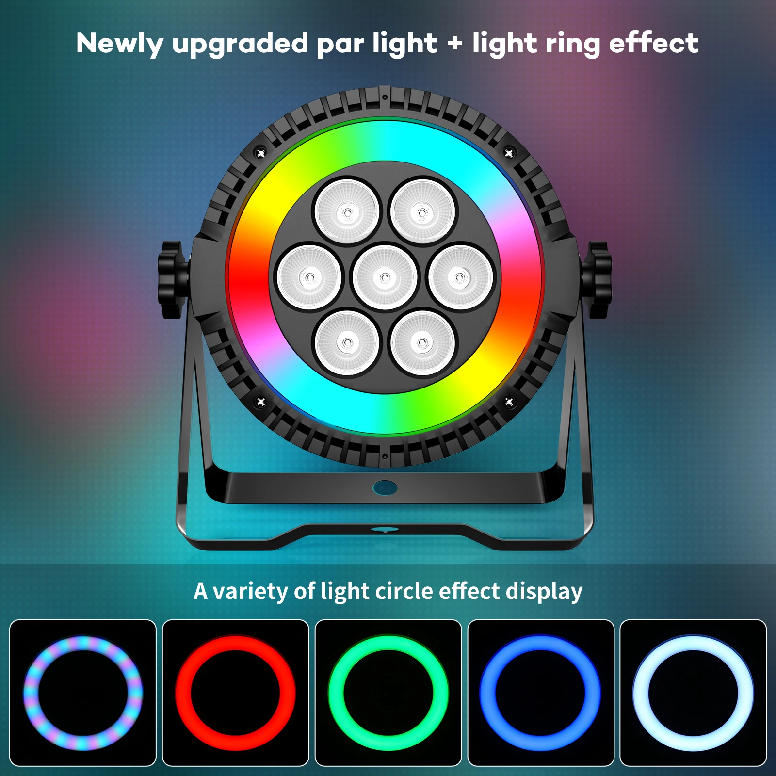 Datewink 7LEDs RGBW Par Light With Strip Stage Lighting Effect DMX Remote Control DJ Lights For Disco Dance Party Bar Wedding