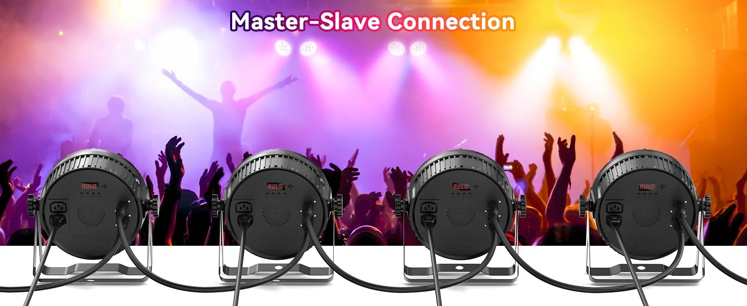 Datewink 7LEDs RGBW Par Light With Strip Stage Lighting Effect DMX Remote Control DJ Lights For Disco Dance Party Bar Wedding