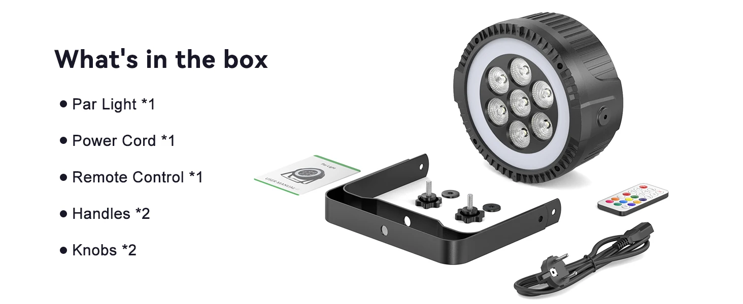 Datewink 7LEDs RGBW Par Light With Strip Stage Lighting Effect DMX Remote Control DJ Lights For Disco Dance Party Bar Wedding