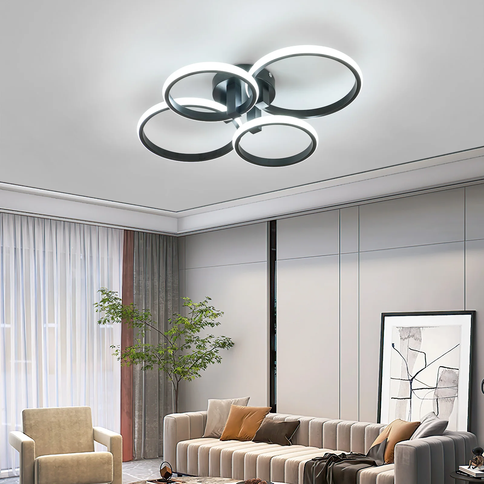 Dimmable Ceiling Lamp,Modern Round Ceiling LED Ceiling Light with Remote Control for Living Room,White 3000K-6500K