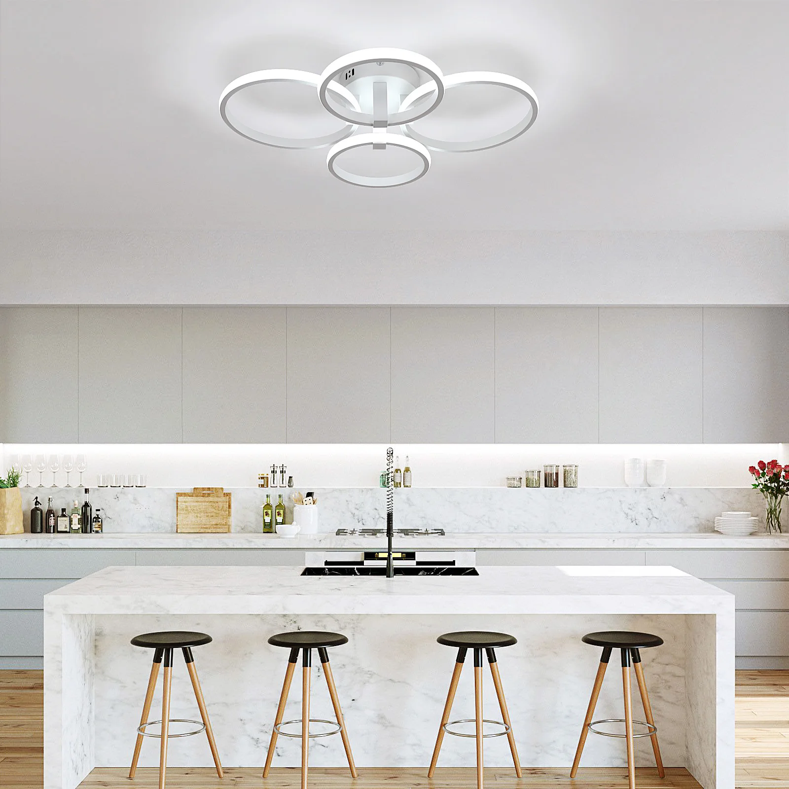 Dimmable Ceiling Lamp,Modern Round Ceiling LED Ceiling Light with Remote Control for Living Room,White 3000K-6500K