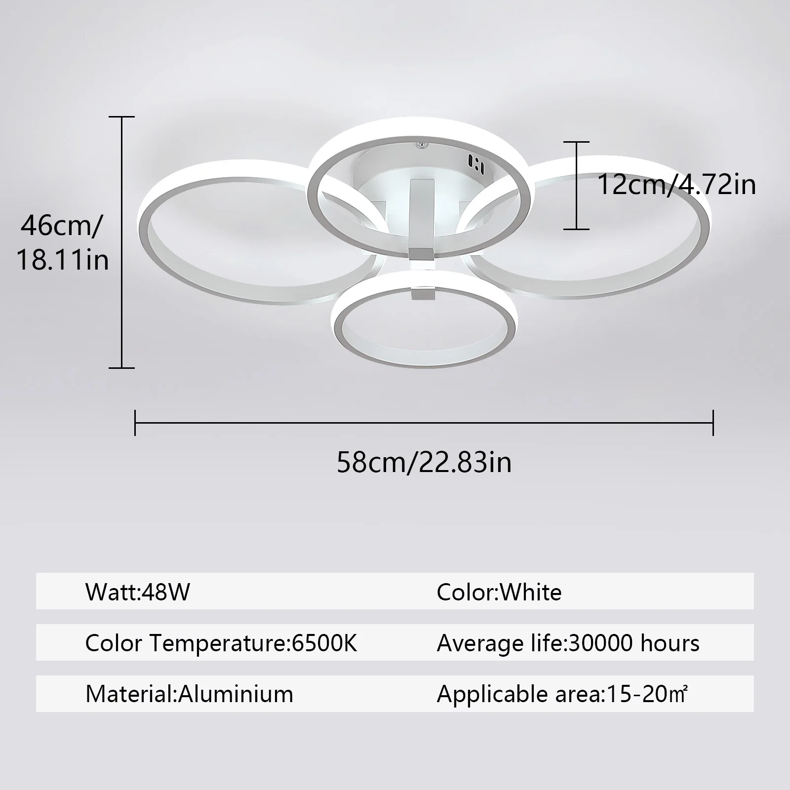 Dimmable Ceiling Lamp,Modern Round Ceiling LED Ceiling Light with Remote Control for Living Room,White 3000K-6500K