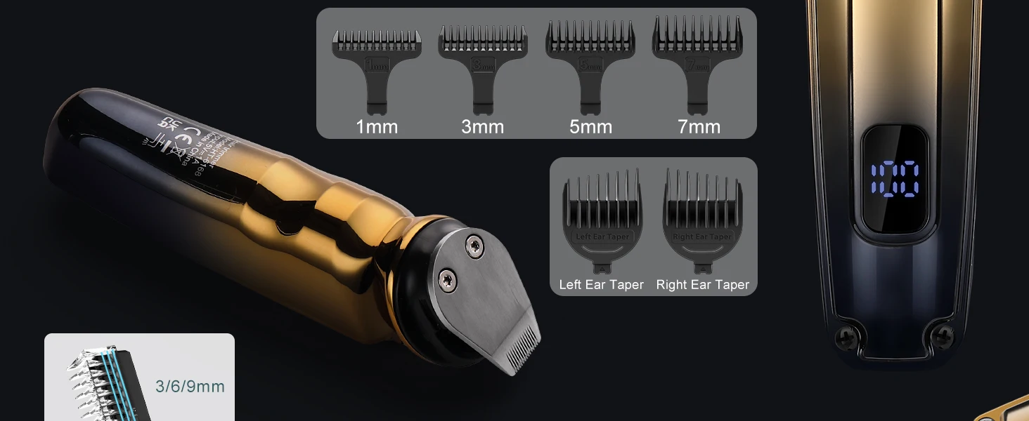 Hatteker 6-in-1 High Quality USB Chargeable Barber Waterproof Cordless Hair Trimmer Electric Cordless Professional Hair Clippers