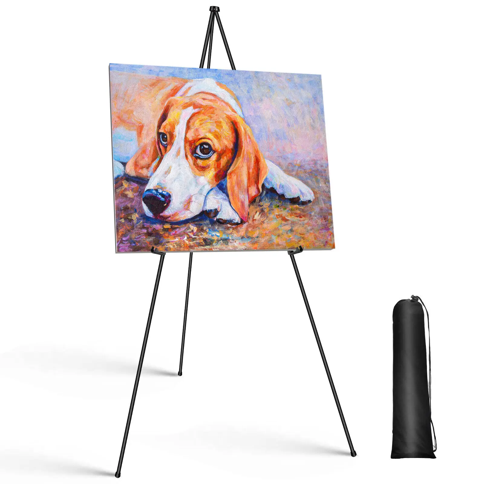 DayPlus Portable Easel Stand for Wedding Painting Display Folding Adjustable Metal Artist Tripod Easel with Bag 160cm/63inch