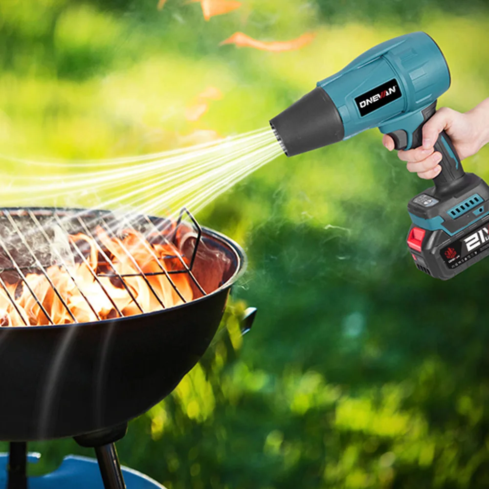 ONEVAN Brushless 3500W Electric Turbo Blower Jet Fan 350M/S Violent Car Dryer Snow Dust Blowing Tool For Makita 18V Battery Pin