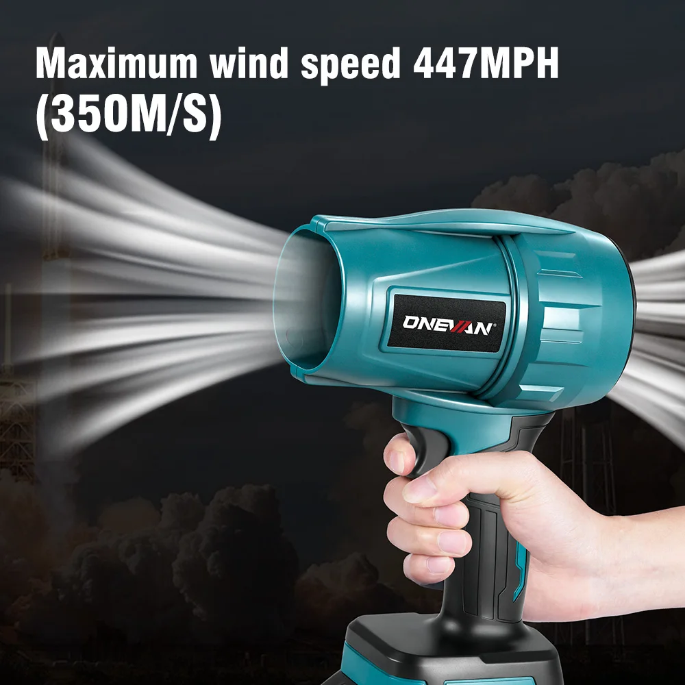 ONEVAN Brushless 3500W Electric Turbo Blower Jet Fan 350M/S Violent Car Dryer Snow Dust Blowing Tool For Makita 18V Battery Pin