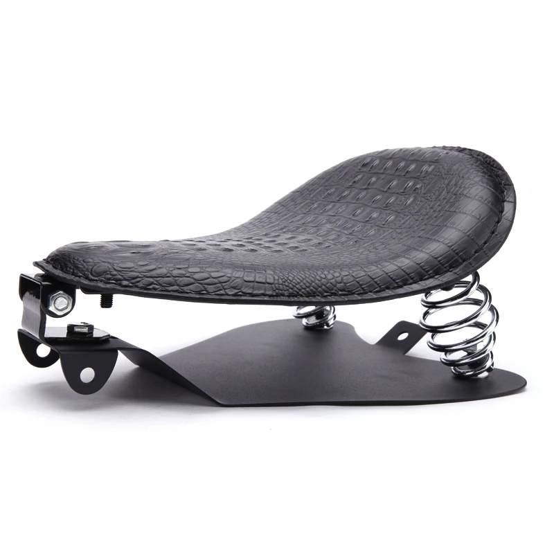 Motorcycle Retro Brown/Black Alligator Pattern Solo Seat For Honda Shadow 700 Magna For Harley Sportster Bobber Chopper Rocker