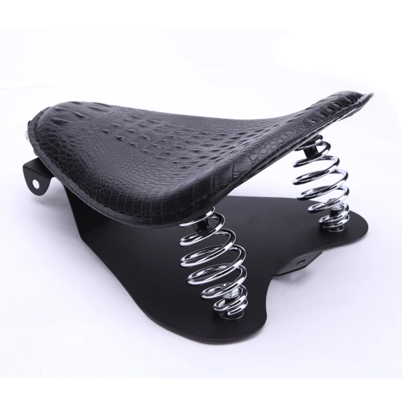 Motorcycle Retro Brown/Black Alligator Pattern Solo Seat For Honda Shadow 700 Magna For Harley Sportster Bobber Chopper Rocker