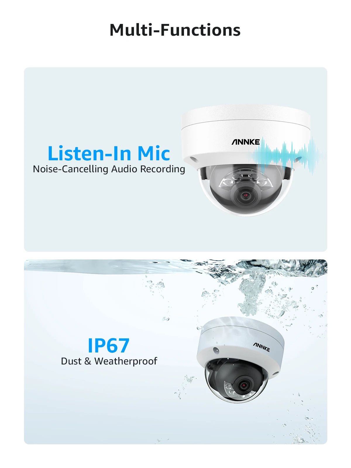 ANNKE 4K 8CH POE Network Video Surveillance System NVR Recorder With 8PCS 4PCS 8MP Audio Recording Security Ip Camera