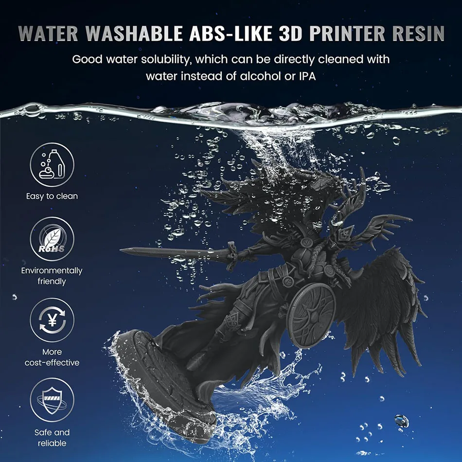 JAYO Water Washable Standard/ ABS Like Resin 3D Printer Resin 405nm UV Standard Rapid Photopolymer Resin For LCD/DLP/SLA 5Bottle