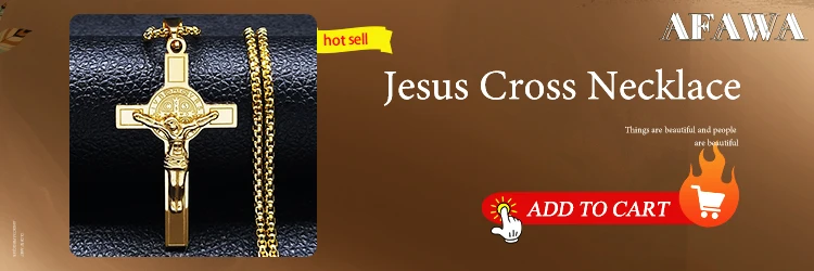 Cross Christian Church Prayer Necklace Men Stainless Steel Gold Color Bible Amulet Necklaces Jewelry colar masculino N2005S02