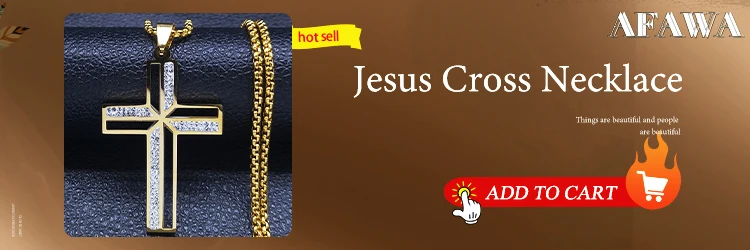 Cross Christian Church Prayer Necklace Men Stainless Steel Gold Color Bible Amulet Necklaces Jewelry colar masculino N2005S02