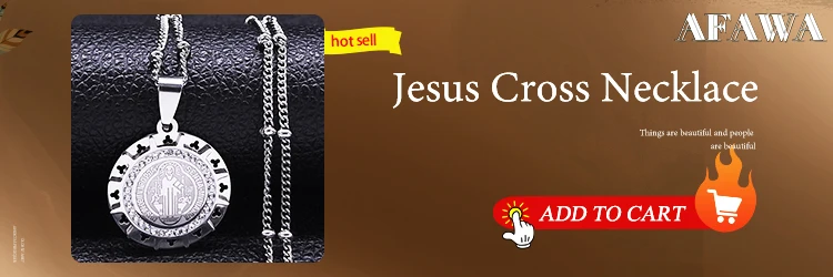 Cross Christian Church Prayer Necklace Men Stainless Steel Gold Color Bible Amulet Necklaces Jewelry colar masculino N2005S02