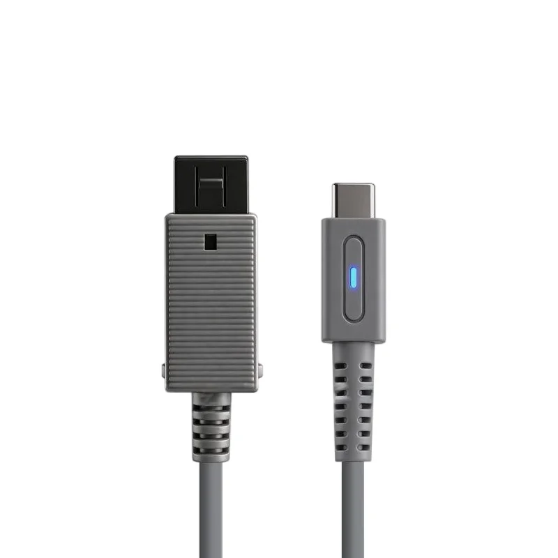 1.8m Type C Charge Cable for Wii Console 65W PD USB C Gaming Power Supply Cord for Nintendo Wii Charge Game Console LED Wire